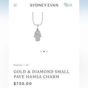Sydney Evan White Gold & Diamond Hamsa Small Charm